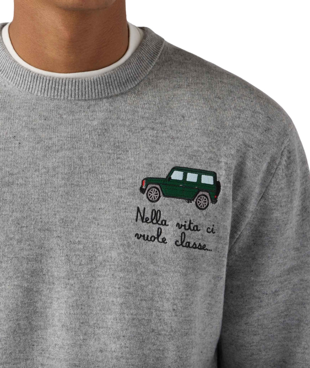 Mc2 Saint Barth Maglione con Ricami HERON LIGHT EMBRY Grigio