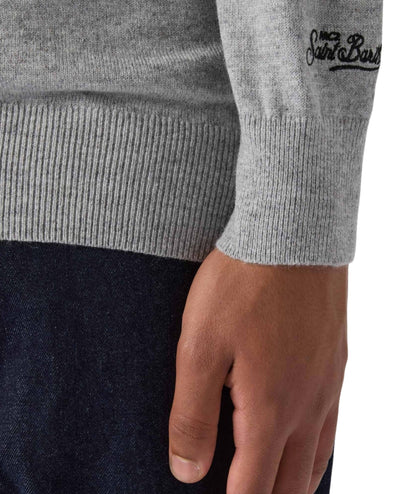Mc2 Saint Barth Maglione con Ricami HERON LIGHT EMBRY Grigio