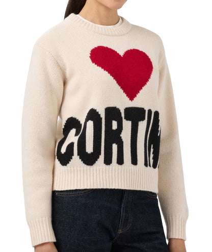 Mc2 Saint Barth Maglione con Stampa Jacquard KYLA Bianco