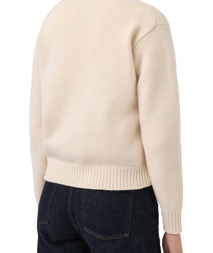 Mc2 Saint Barth Maglione con Stampa Jacquard KYLA Bianco