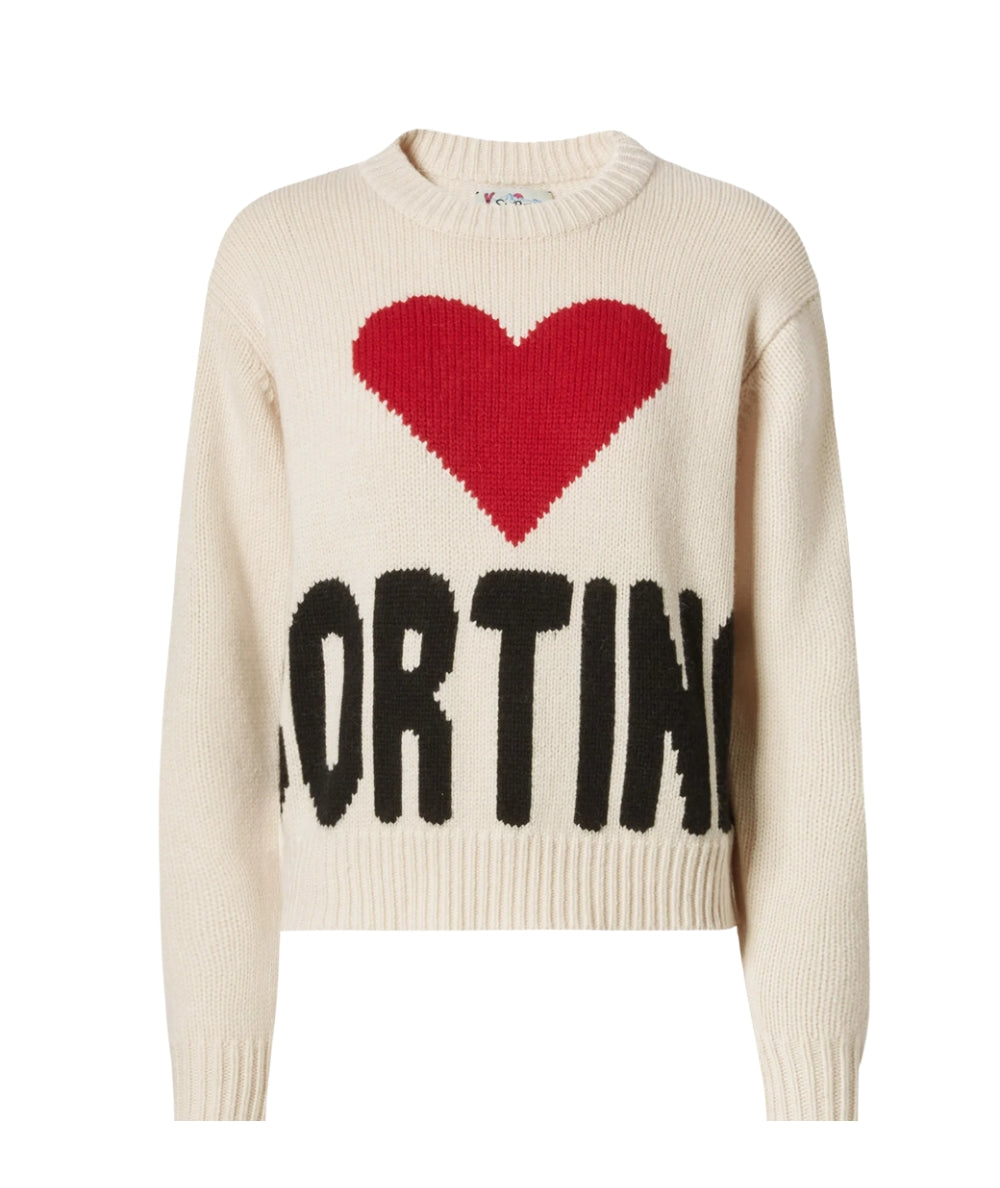 Mc2 Saint Barth Maglione con Stampa Jacquard KYLA Bianco