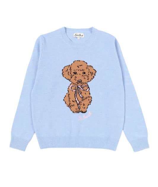 Mc2 Saint Barth Maglione con Stampa Jacquard PRINCESS Azzurro