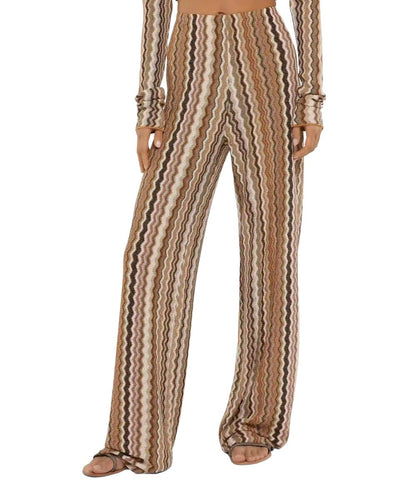 Mc2 Saint Barth Pantaloni Rachel in Chevron 18 Amalia Marrone