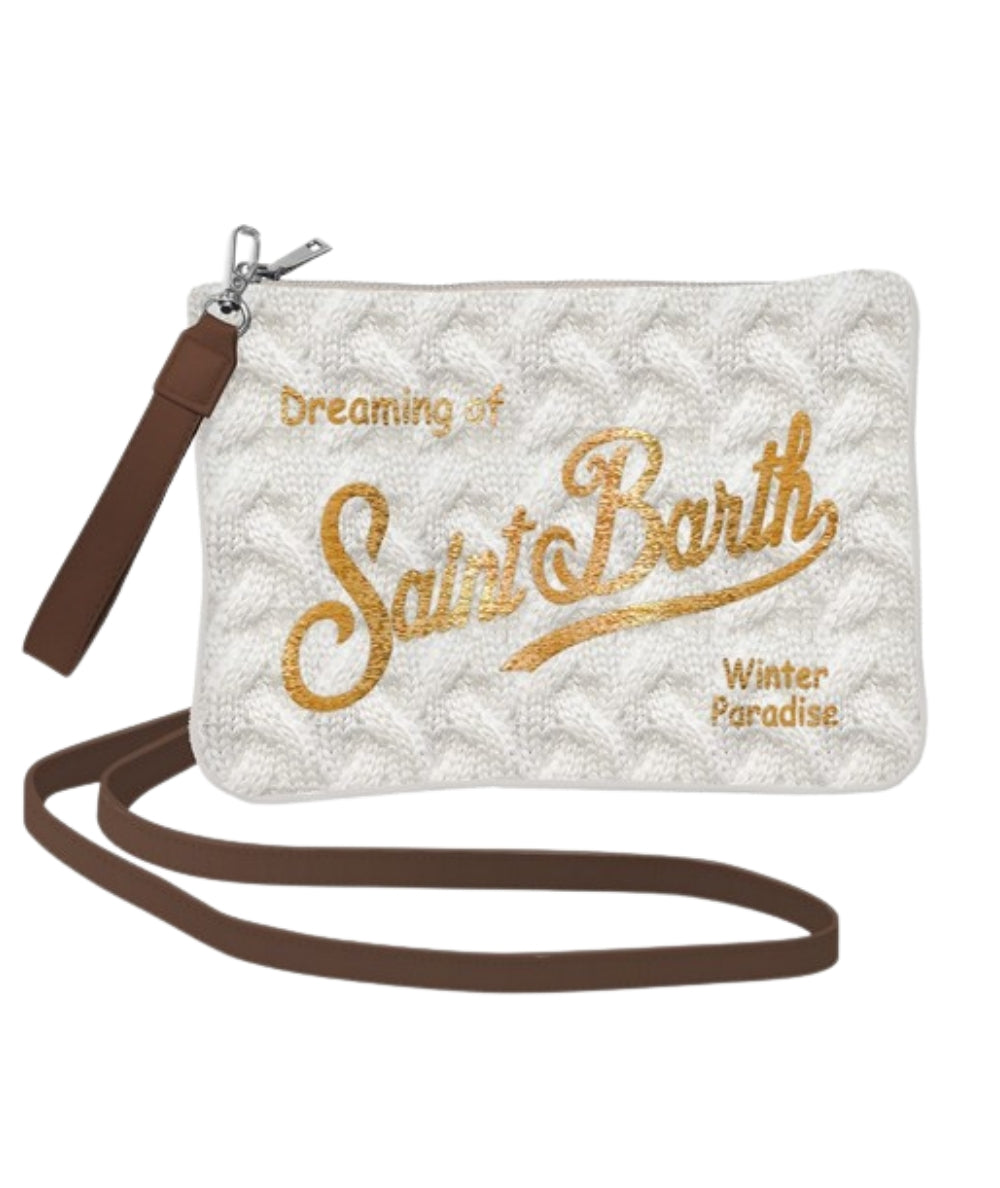 MC2 Saint Barth Pochette in Lana PARISIENNE WOOL BRAID PAR0029 Bianco