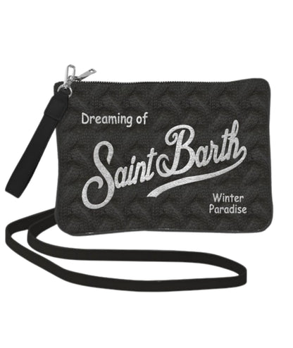 MC2 Saint Barth Pochette in Lana PARISIENNE WOOL BRAID PAR0029 Nero