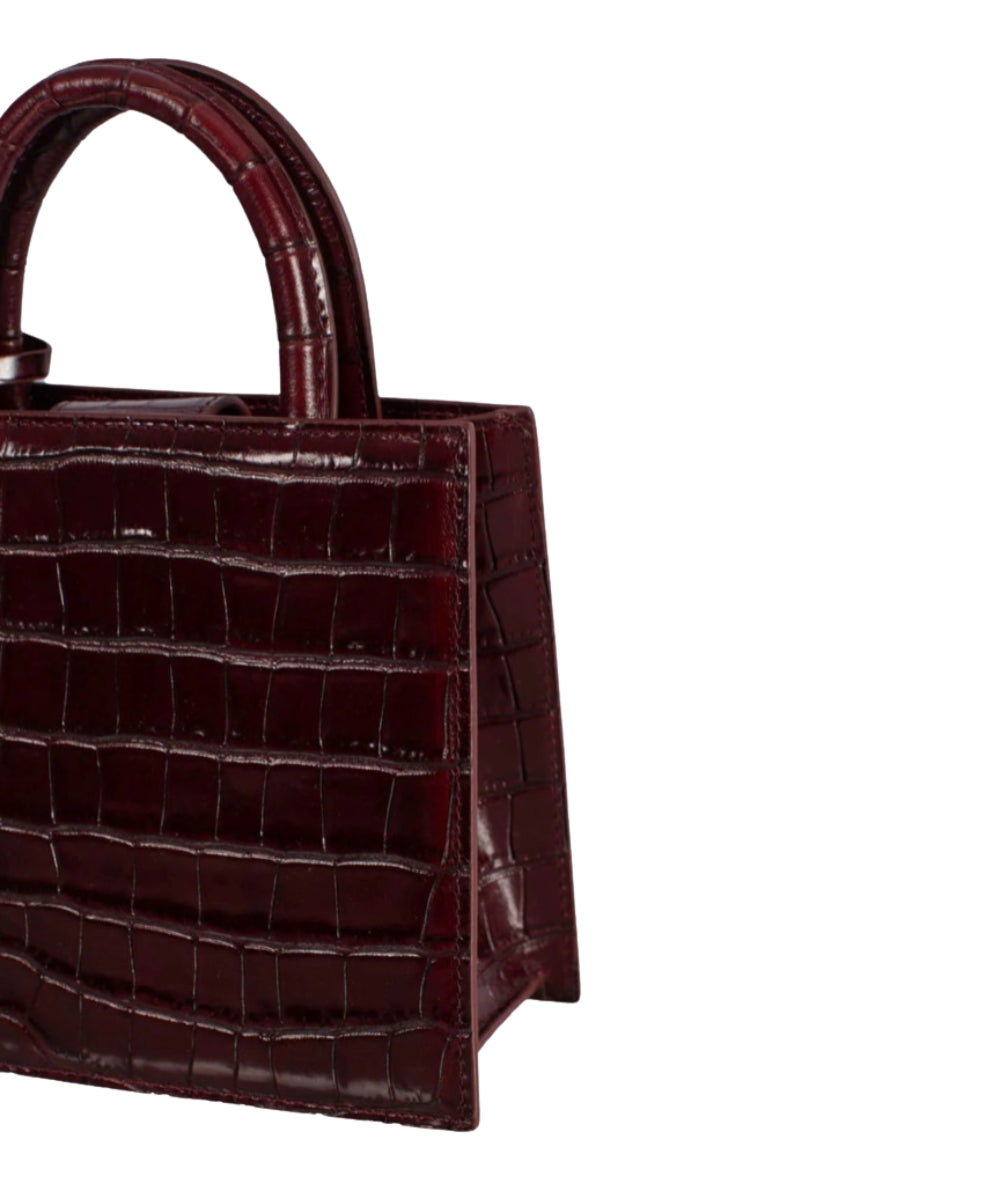 Mc2 Saint Barth Shop Bag Mini con Stampa Cocco SHBM0002 Bordeaux