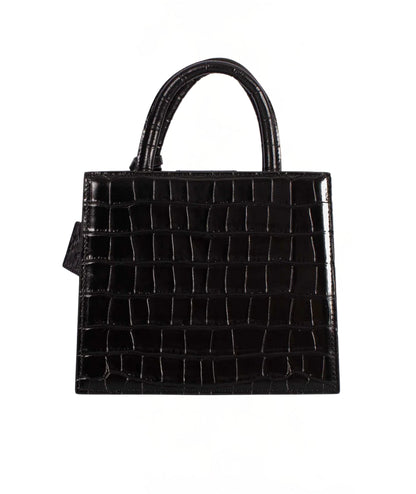 Mc2 Saint Barth Shop Bag Mini con Stampa Croco SHBM0002 Nero