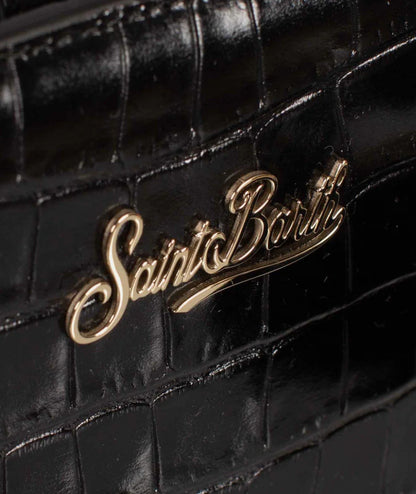 Mc2 Saint Barth Shop Bag Mini con Stampa Croco SHBM0002 Nero