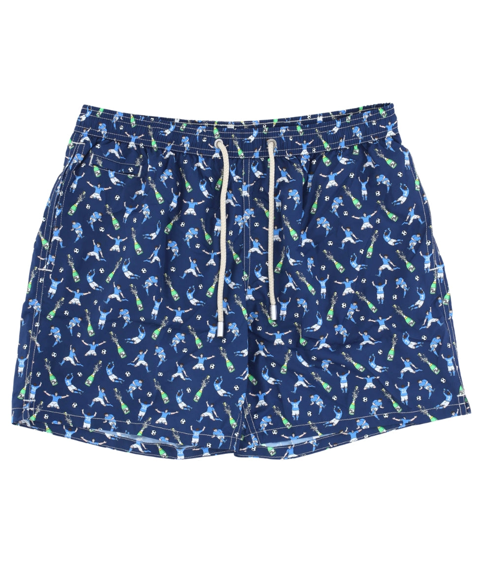 Mc2 Saint Barth Swim Short Calcio Champ 61 Lighting Micro Blu