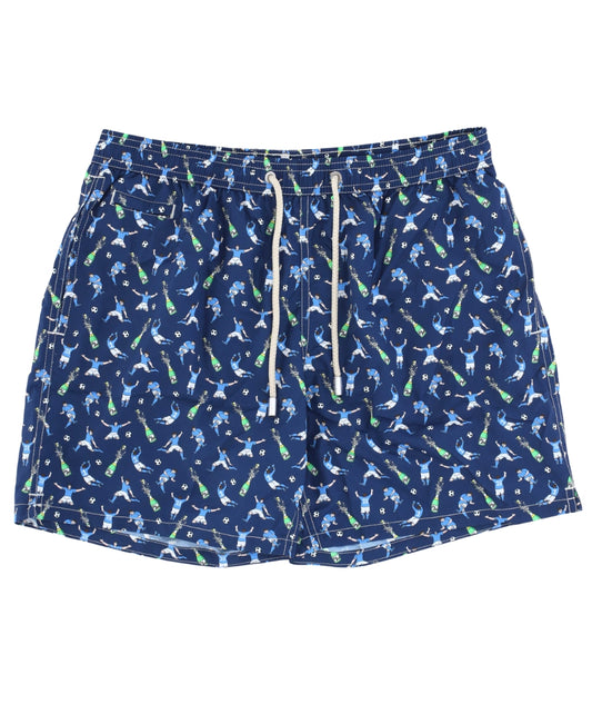 Mc2 Saint Barth Swim Short Calcio Champ 61 Lighting Micro Blu