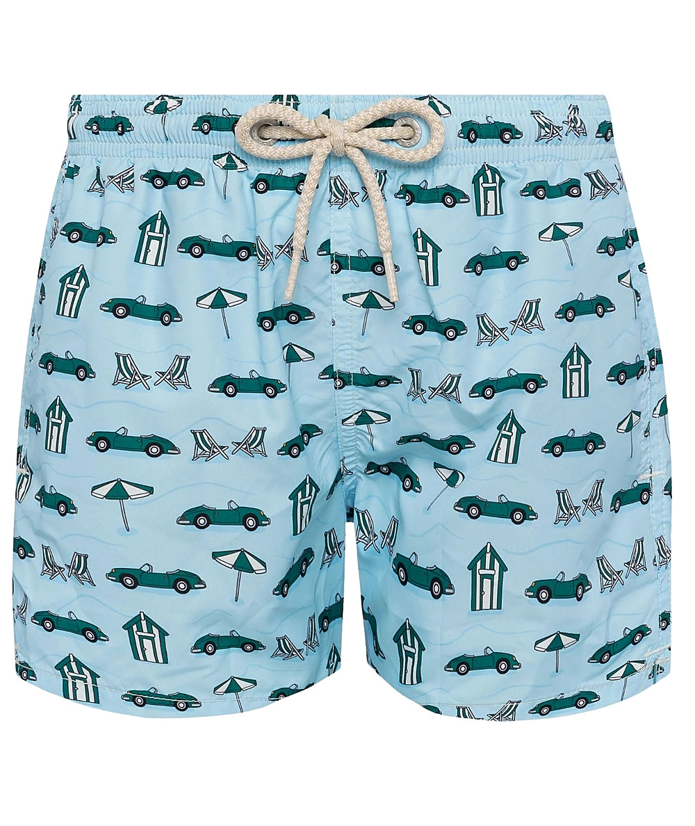 Mc2 Saint Barth Swim Short Road To Forte 30 Lighting Micro Azzurro