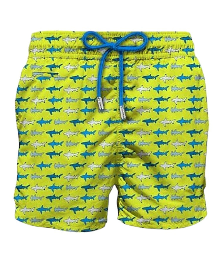 Mc2 Saint Barth Swim Short Shark Group Lighting Micro Fantasy Giallo
