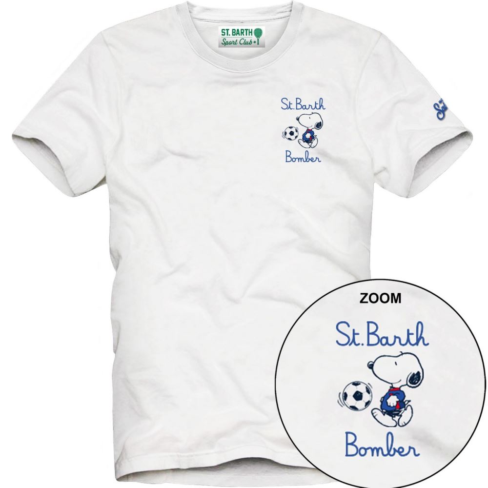 Mc2 Saint Barth T-shirt Girocollo con Stampa T-Shirt Man Snoopy Bomber  Bianco