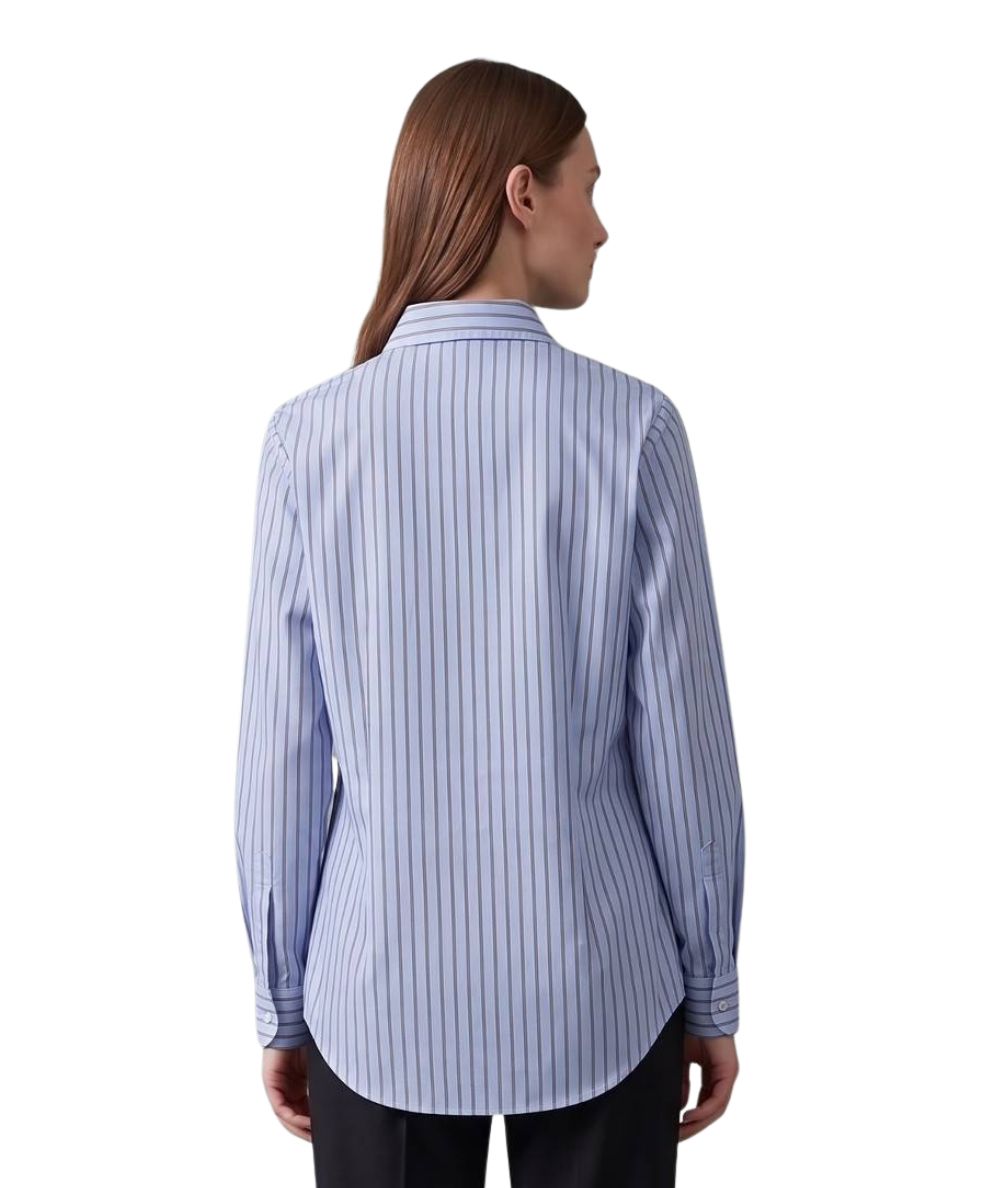 Mondrian Venezia by Camicetta Snob Camicia Gessata 31503 776 48 Azzurro Cammello