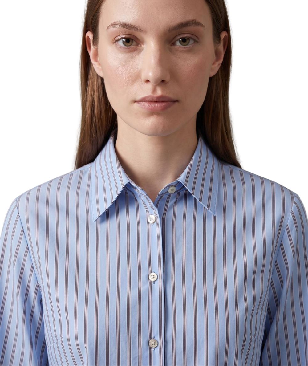 Mondrian Venezia by Camicetta Snob Camicia Gessata 31503 776 48 Azzurro Cammello