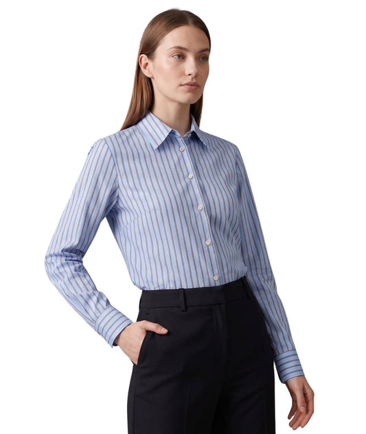 Mondrian Venezia by Camicetta Snob Camicia Gessata 31503 776 48 Azzurro Cammello