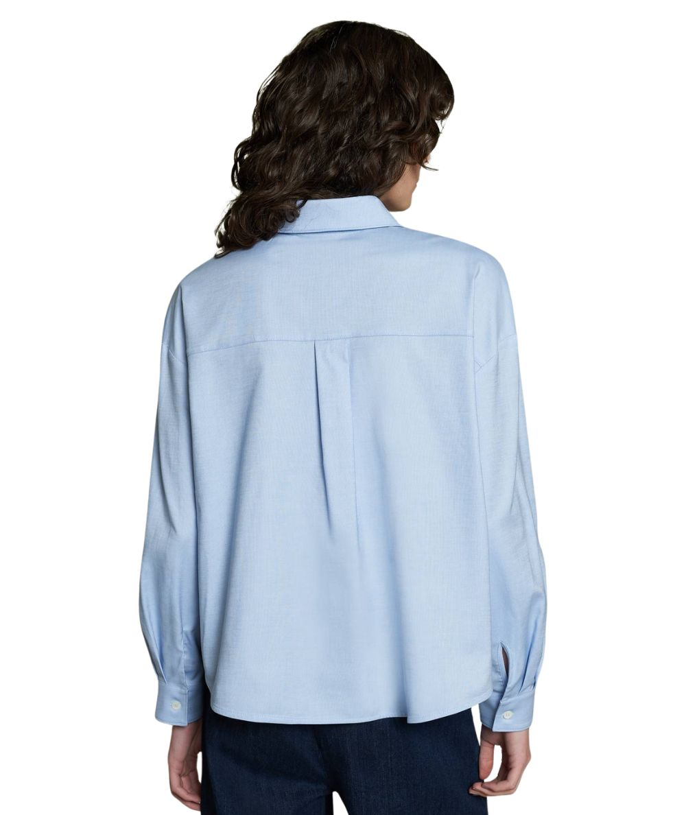 Mondrian Venezia by Camicetta Snob Camicia in Oxford con Jabot 31506 750 Celeste