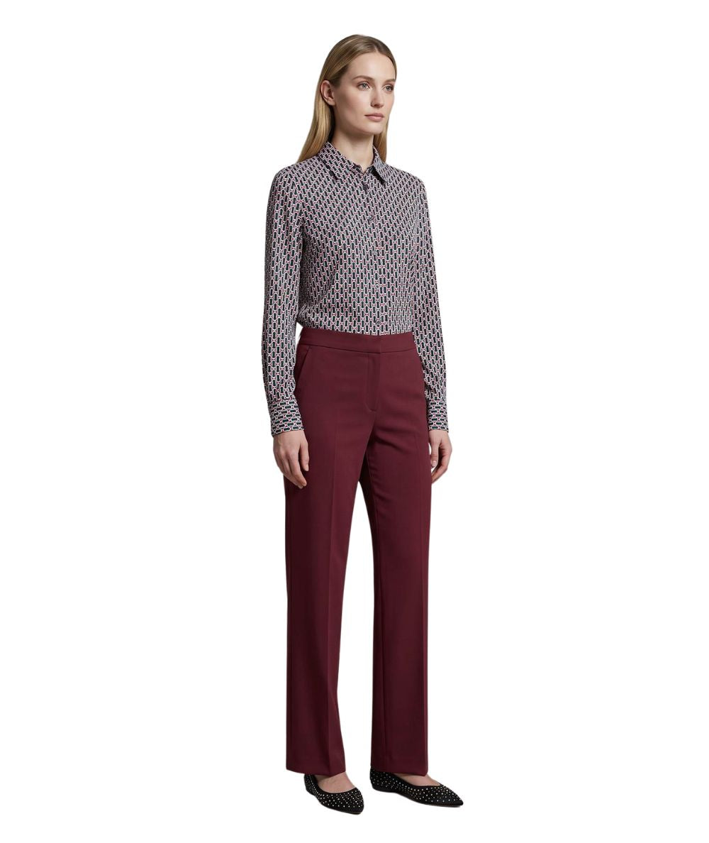 Mondrian Venezia by Camicetta Snob Camicia in Sensitive Tecnico Fantasia Geometrica Blu e Bordeaux