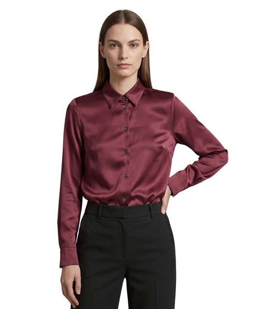 Mondrian Venezia by Camicetta Snob Camicia in Seta Stetch 31509 776 Rosso Bordeaux