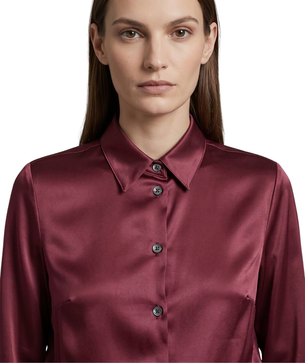 Mondrian Venezia by Camicetta Snob Camicia in Seta Stetch 31509 776 Rosso Bordeaux