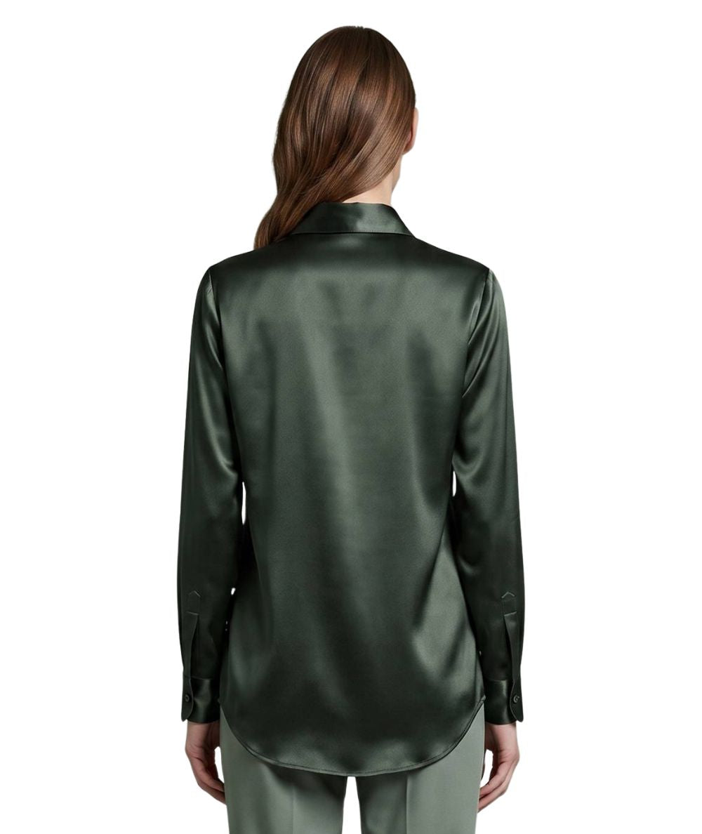 Mondrian Venezia by Camicetta Snob Camicia in Seta Stetch 31509 776 Verde Militare