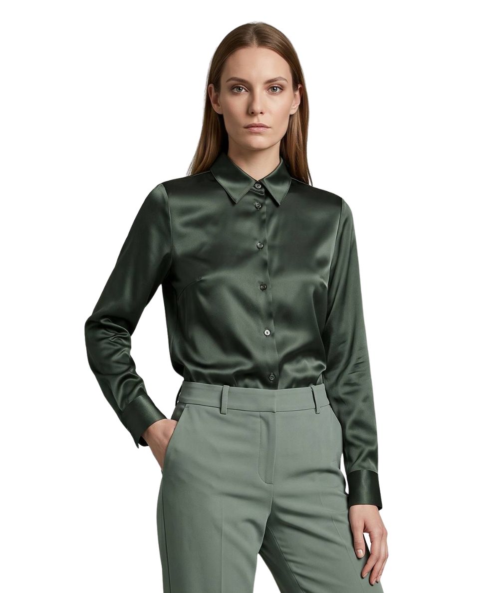 Mondrian Venezia by Camicetta Snob Camicia in Seta Stetch 31509 776 Verde Militare