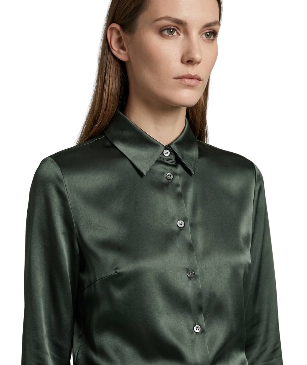 Mondrian Venezia by Camicetta Snob Camicia in Seta Stetch 31509 776 Verde Militare