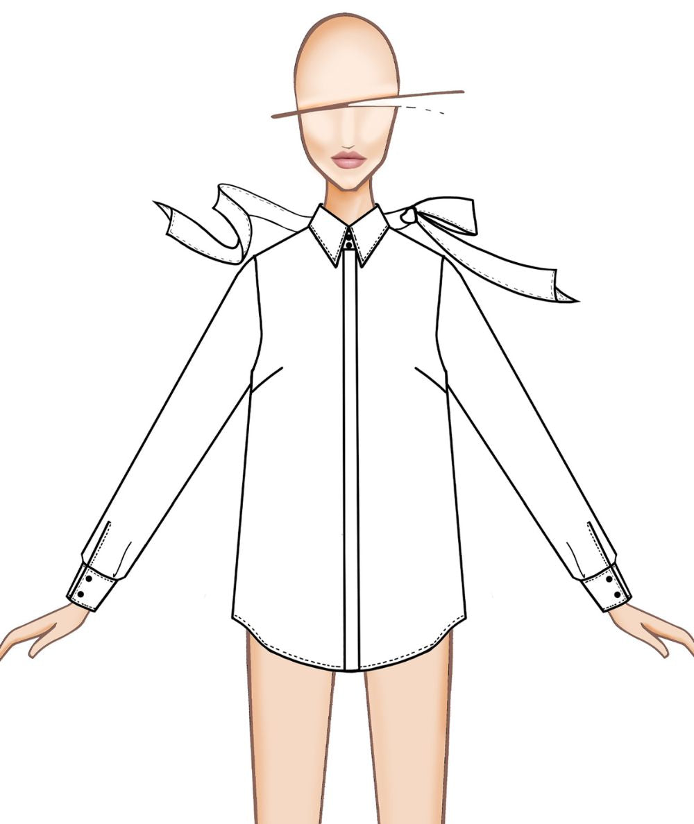 Mondrian Venezia by Camicetta Snob Camicia in Seta con Cravattino a Fantasia Barboncini 31550 747 395 Celeste