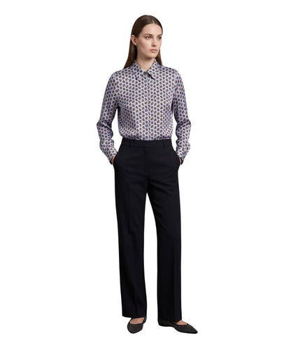Mondrian Venezia by Camicetta Snob Camicia in Viscosa con Fantasia Paisley Celeste e Bordeaux