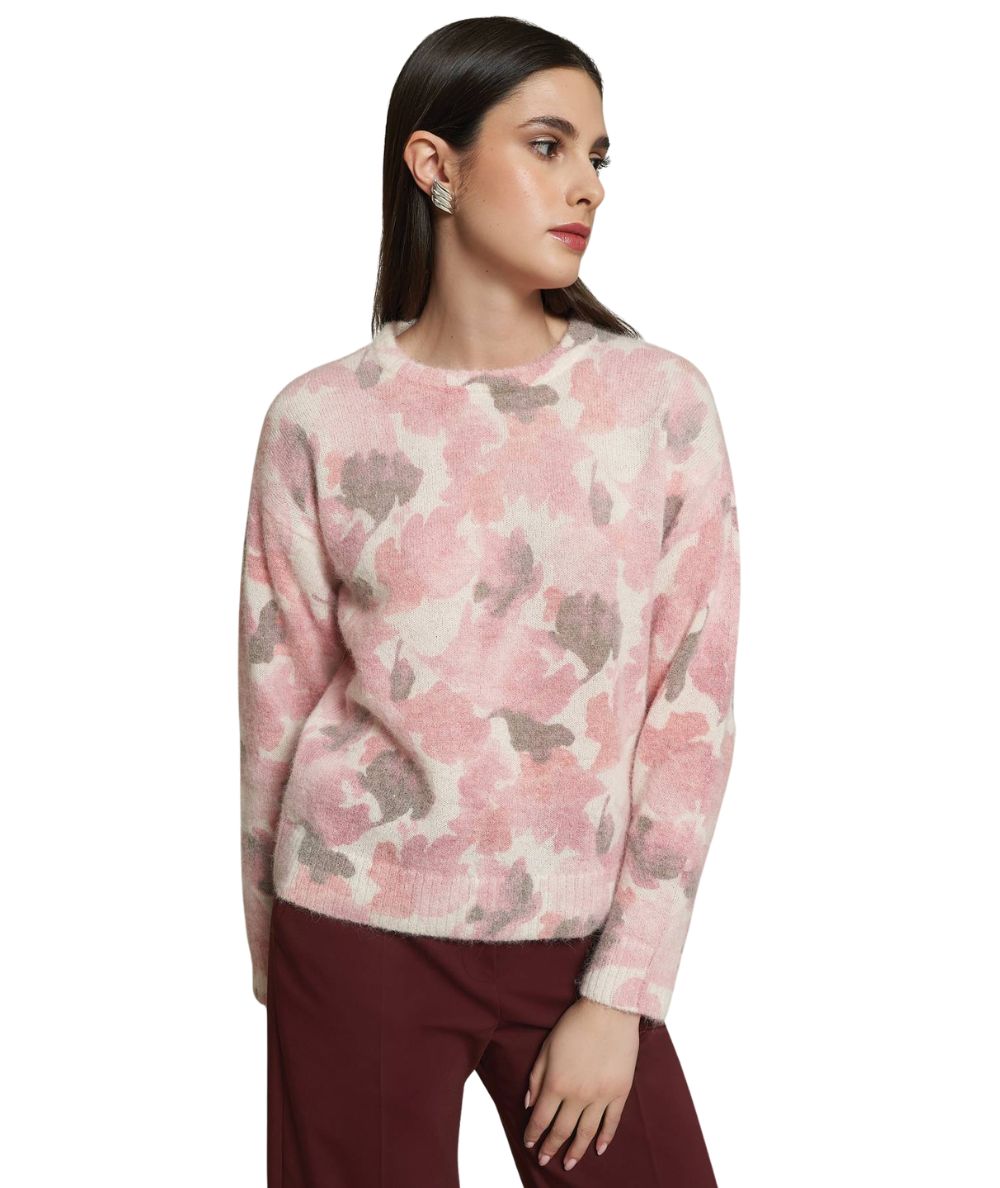 Mondrian Venezia by Camicetta Snob Maglioncino in Alpaca Stampata Rosa 