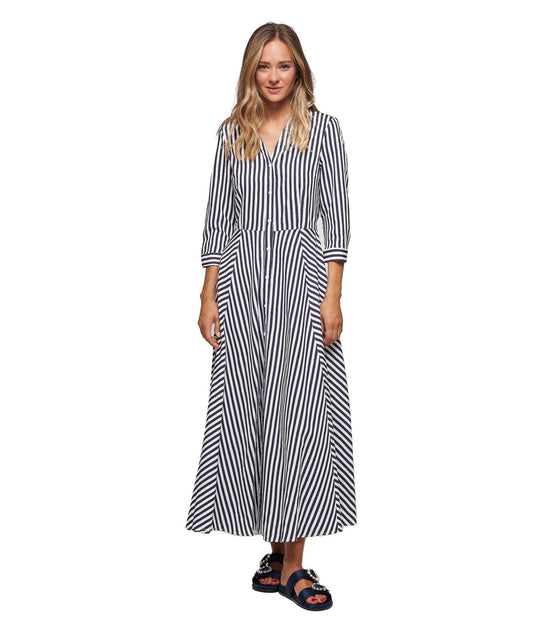 Mondrian Venezia Abito Chemisier a Righe 41215 Bianco Blu