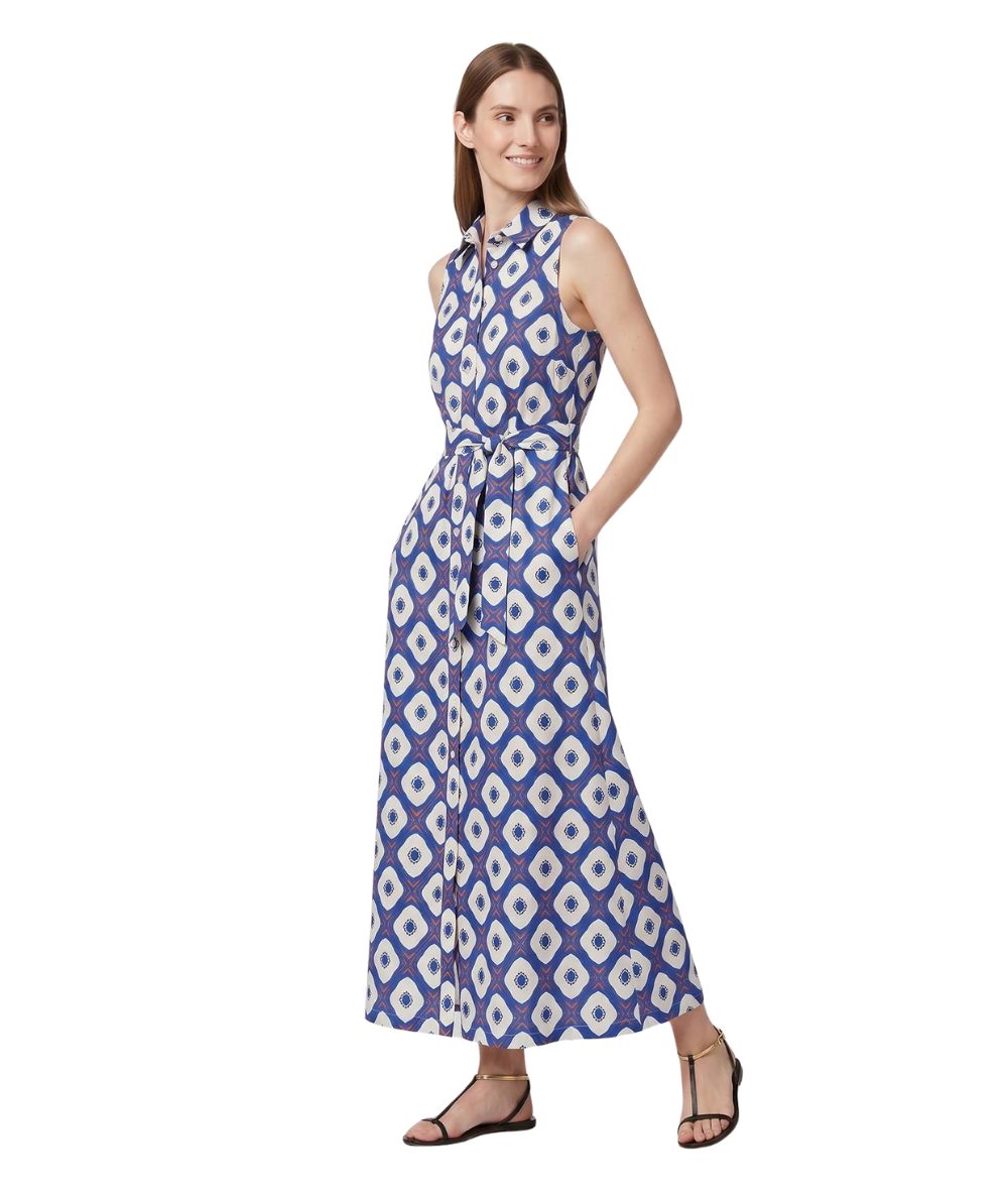 Mondrian Venezia Abito Smanicato in Popeline di Cotone 41499 620 Blu