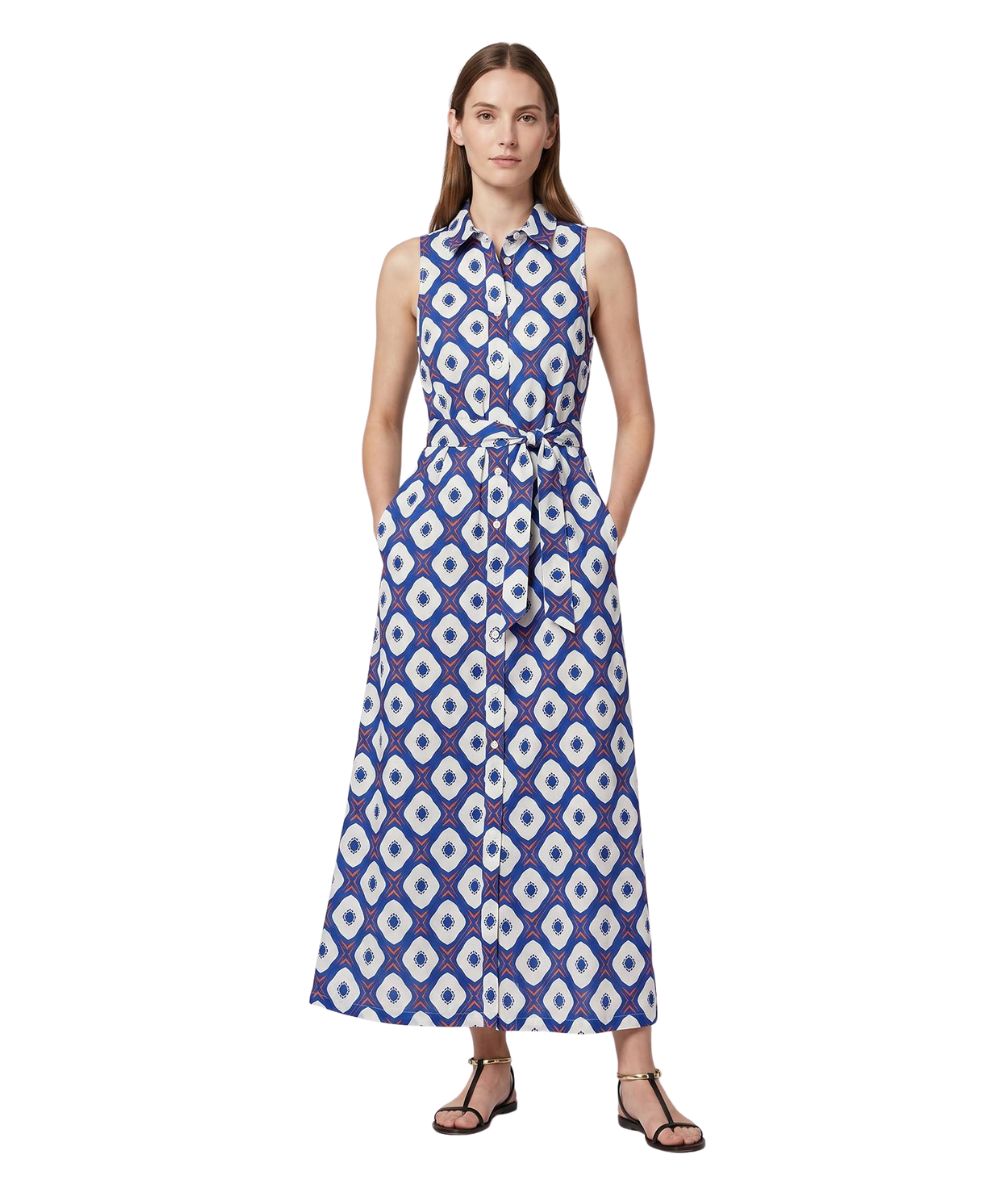 Mondrian Venezia Abito Smanicato in Popeline di Cotone 41499 620 Blu