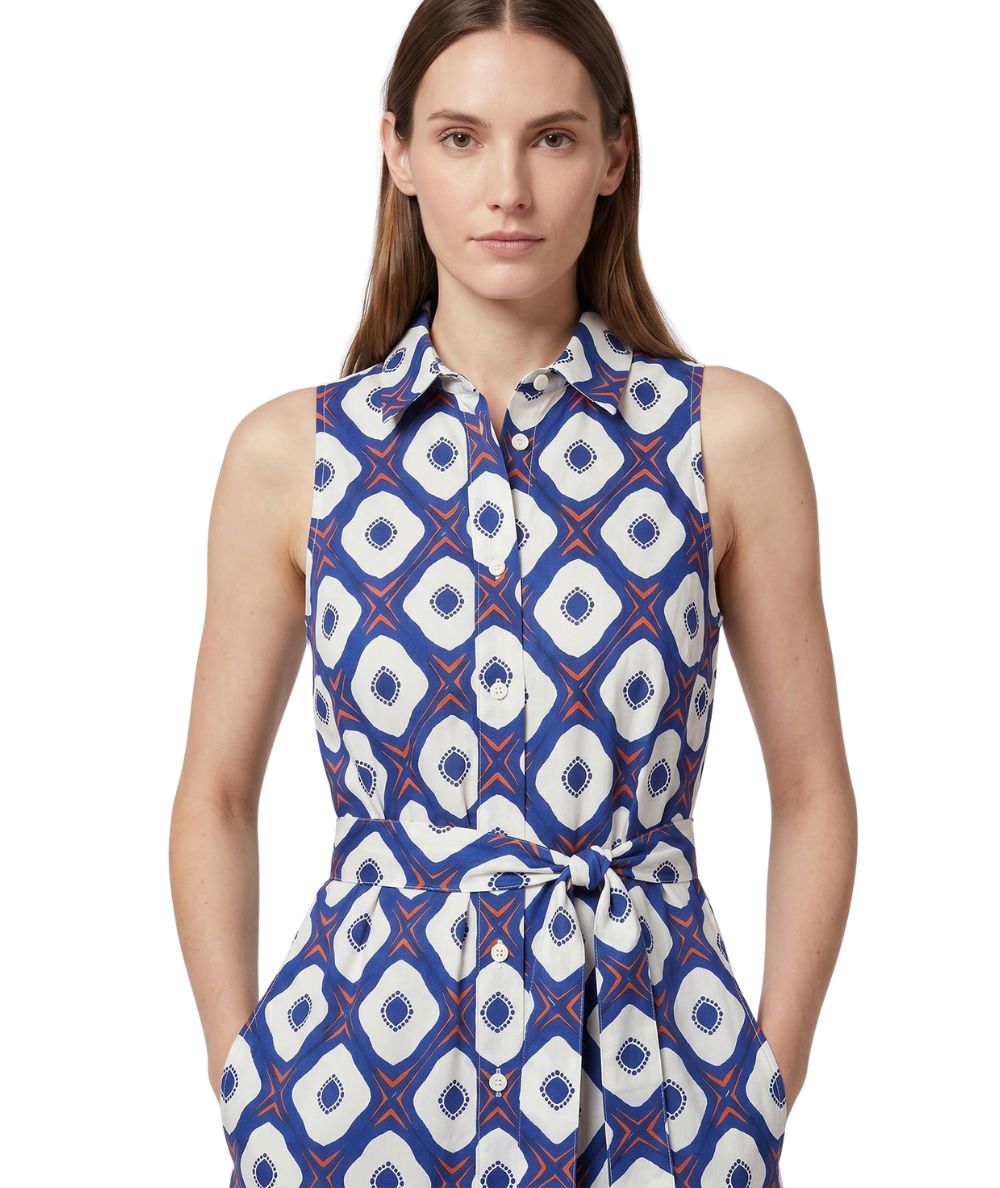 Mondrian Venezia Abito Smanicato in Popeline di Cotone 41499 620 Blu