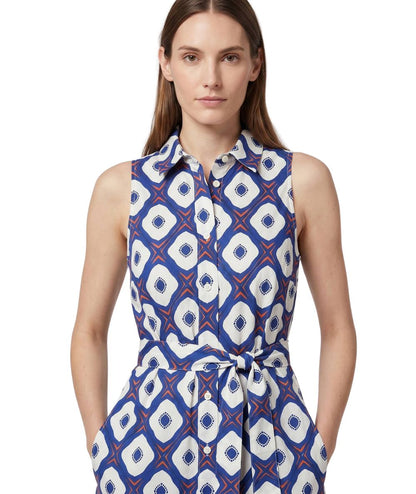 Mondrian Venezia Abito Smanicato in Popeline di Cotone 41499 620 Blu