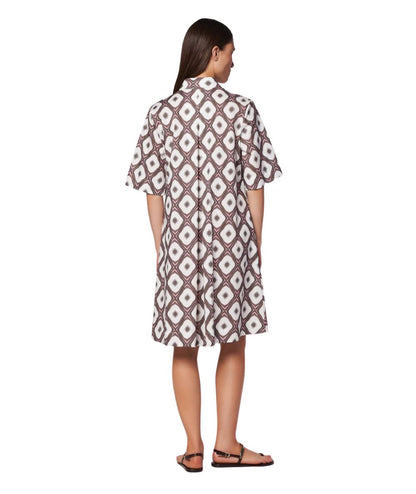 Mondrian Venezia Abito Svasato in Popeline di Cotone 41499 605 Marrone