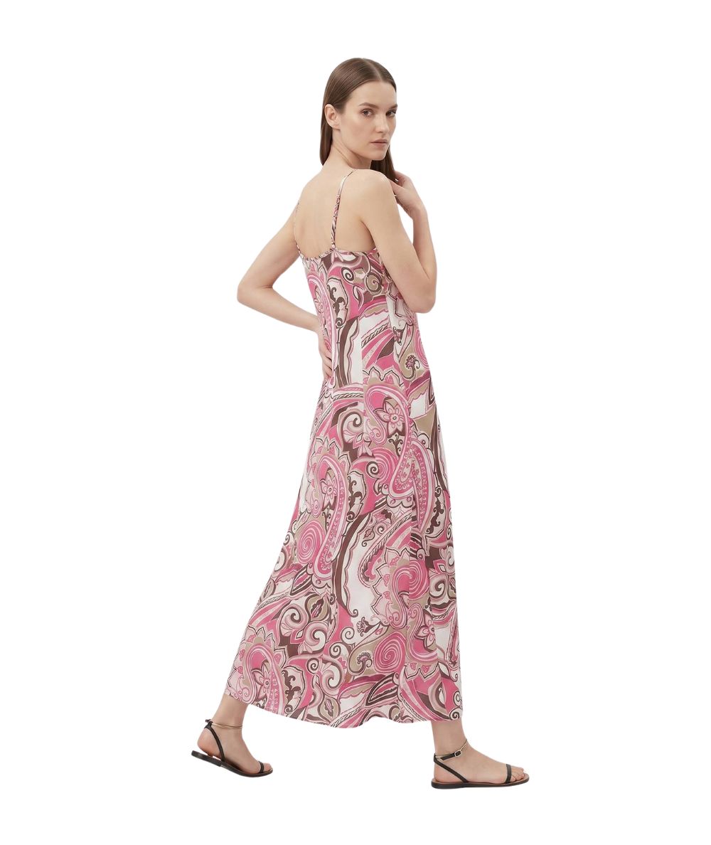 Mondrian Venezia Abito a Sottoveste in Viscosa Fantasia Paisley 41470 603 Rosa
