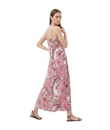 Mondrian Venezia Abito a Sottoveste in Viscosa Fantasia Paisley 41470 603 Rosa