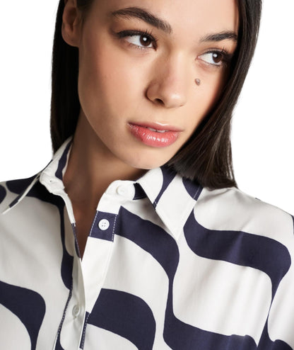 Mondrian Venezia Abito in Popeline di Cotone 41380/917 Bianco Blu