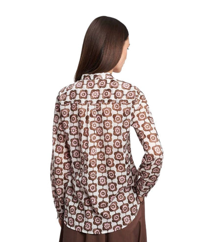 Mondrian Venezia Camicia alla Coreana in Fantasia 41481 675 Multicolore