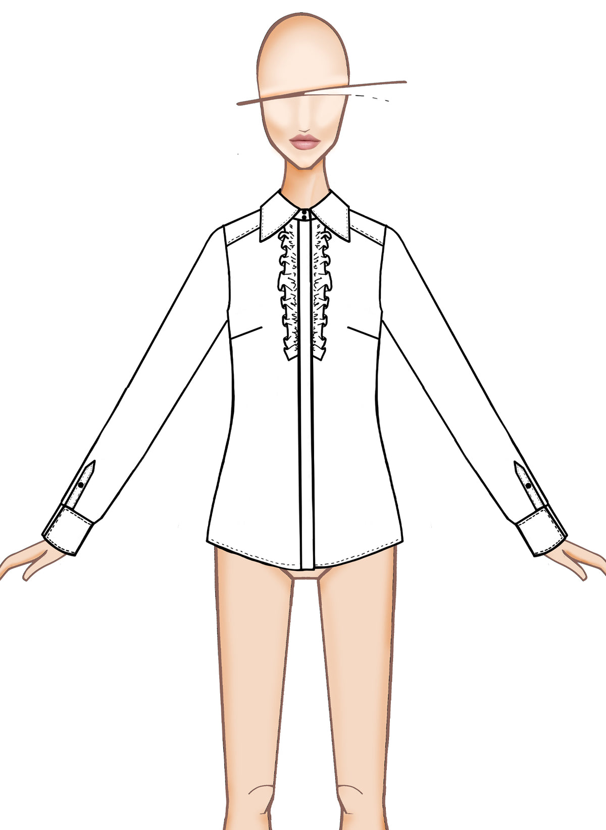 Mondrian Venezia by Camicetta Snob Camicia in Oxford Stretch con Rouches