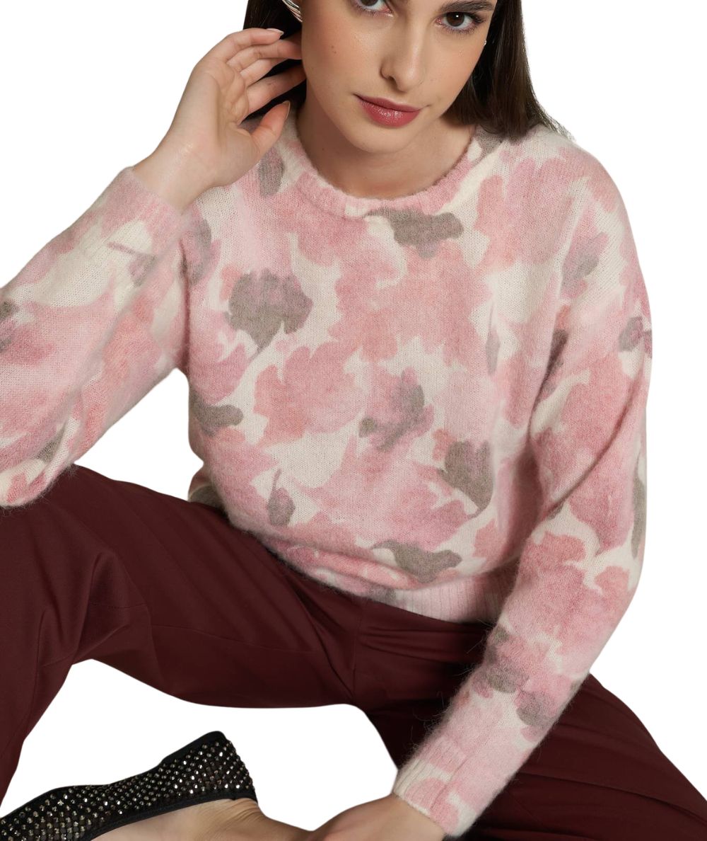 Mondrian Venezia by Camicetta Snob Maglioncino in Alpaca Stampata Rosa 