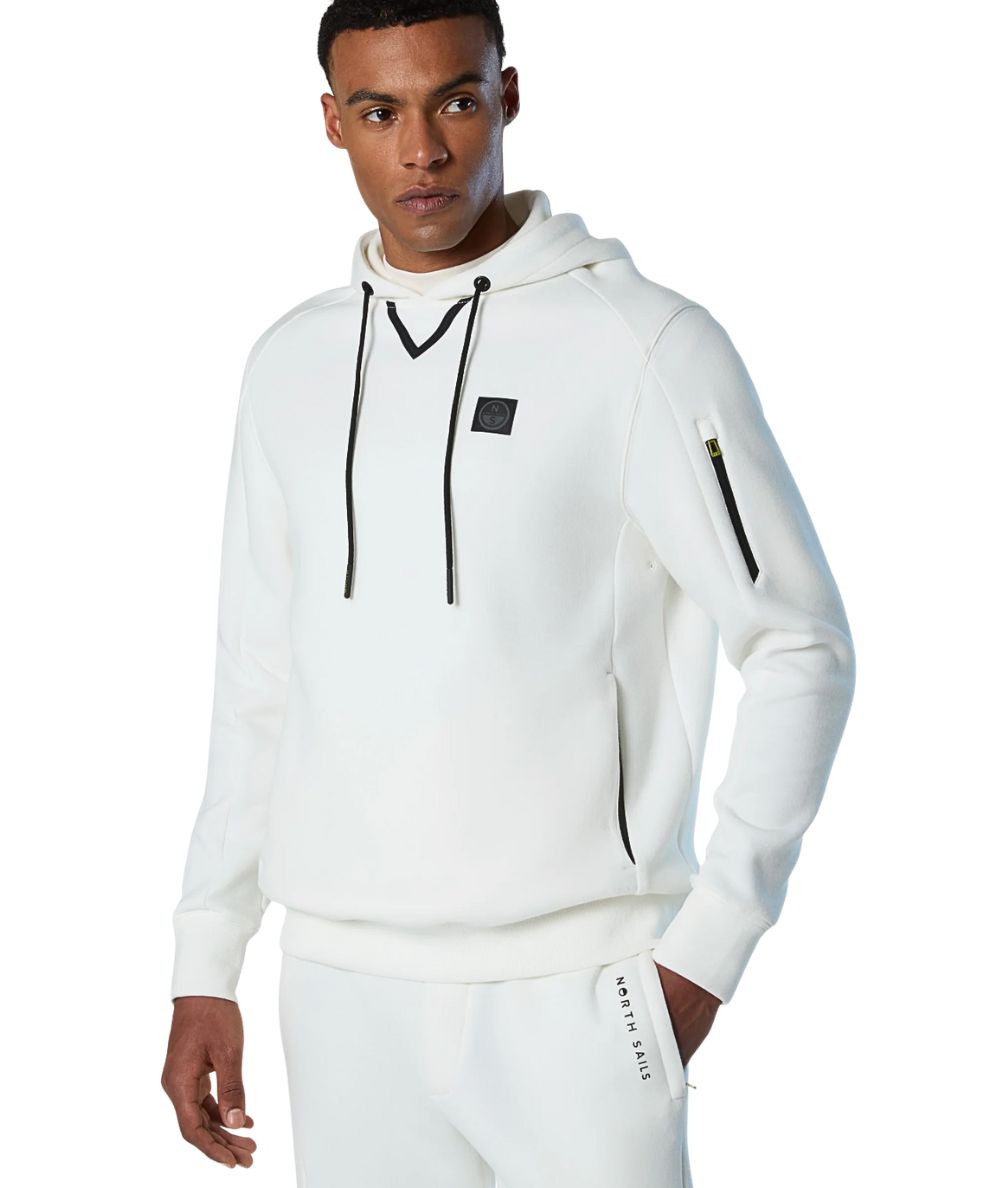 North Sails Felpa con Cappuccio 691099.000 Bianco
