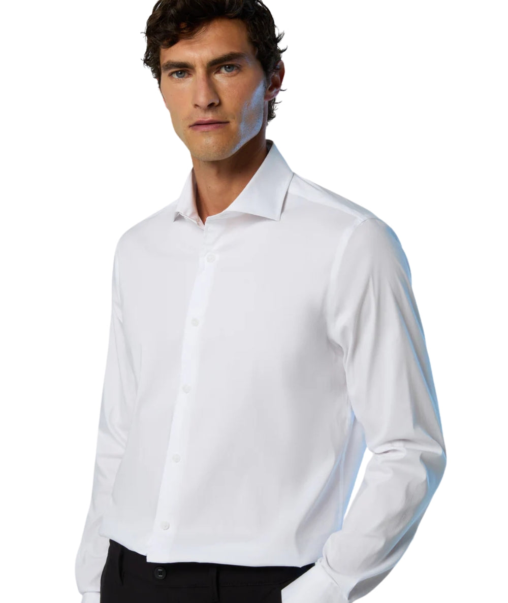 North Sails Camicia in Popeline Stretch 664414.000 Bianco