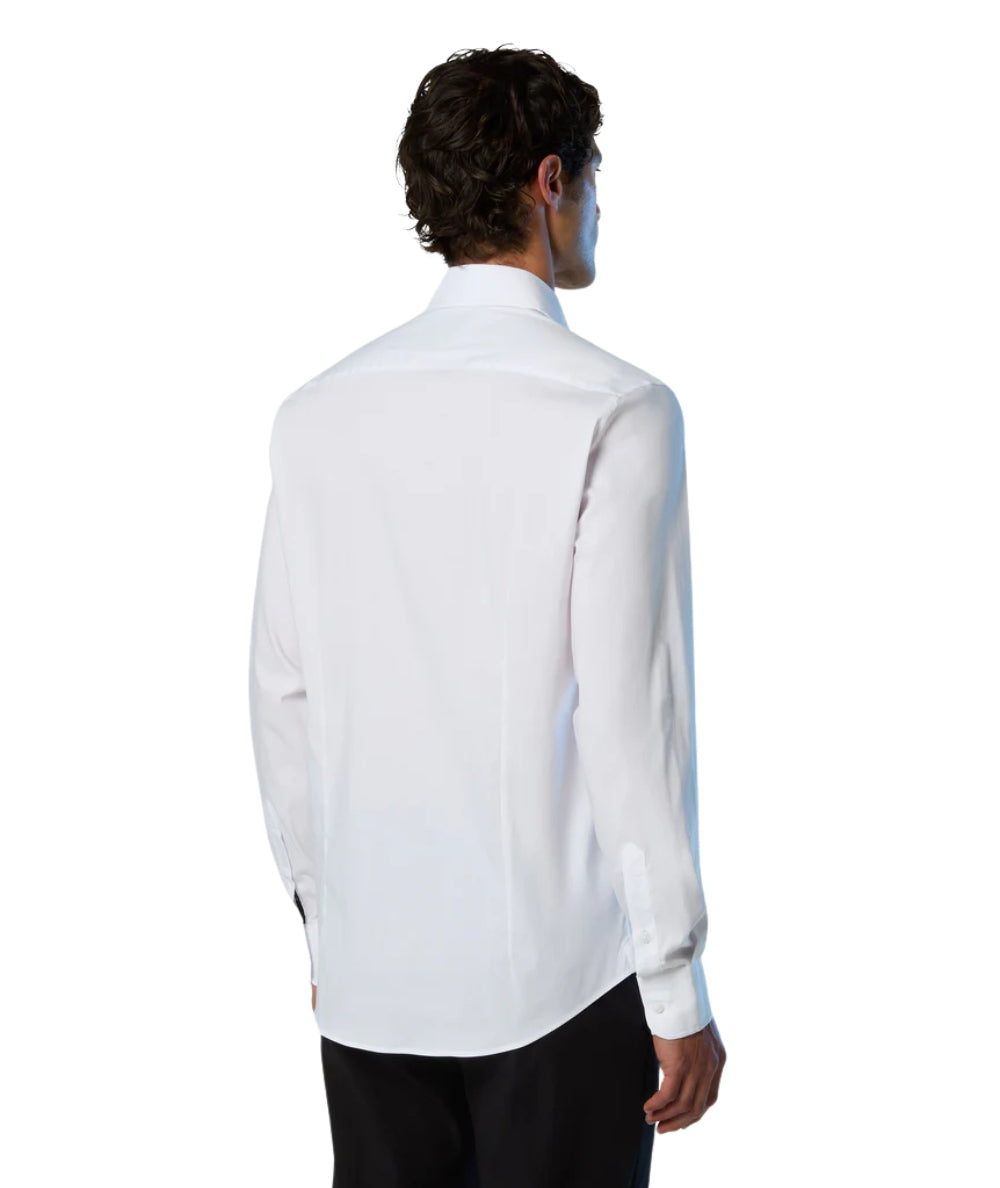 North Sails Camicia in Popeline Stretch 664414.000 Bianco