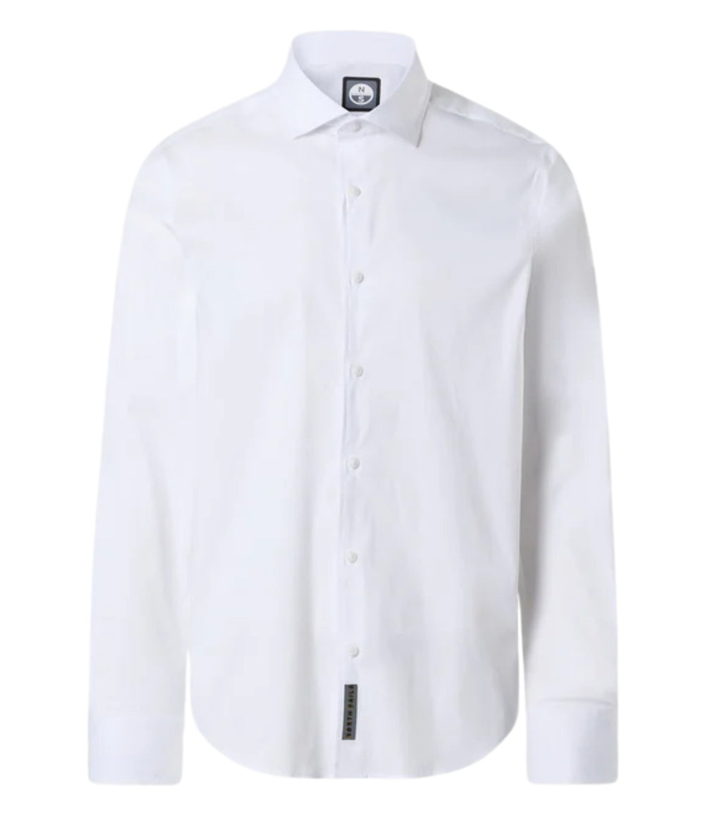 North Sails Camicia in Popeline Stretch 664414.000 Bianco