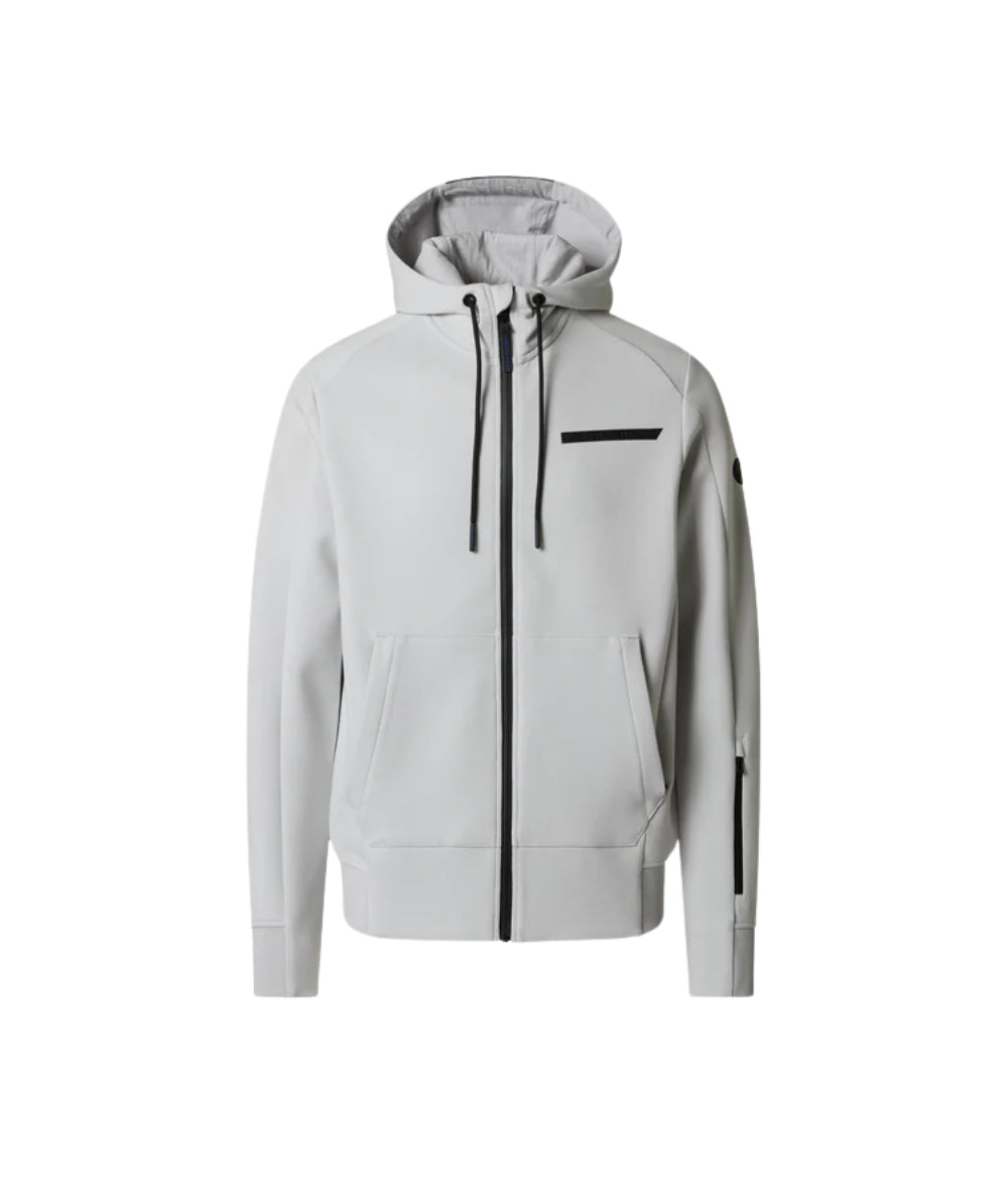 North Sails Felpa Full Zip con Cappuccio in Scuba 691156_000 Grigio