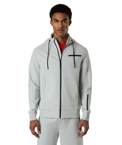 North Sails Felpa Full Zip con Cappuccio in Scuba 691156_000 Grigio