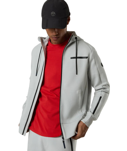 North Sails Felpa Full Zip con Cappuccio in Scuba 691156_000 Grigio