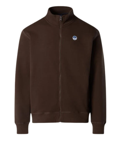 North Sails Felpa Full Zip in Cotone 691462_000 Marrone